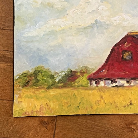 Freeman Kentucky Barn Original Oil Painting – 22x28 Canvas – Rustic Farmhouse - Picture 5 of 8